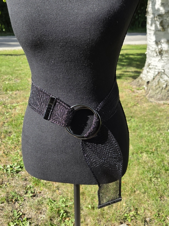 Accessories - Black Mesh Ring Buckle Waist Belt